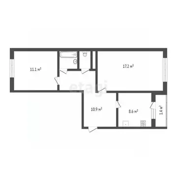 2-к кв. Псковская область, Псков Петровская ул., 12 (53.1 м)