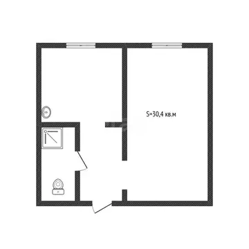 1-комнатная квартира: Бийск, улица Михаила Кутузова, 23 (30.4 м)