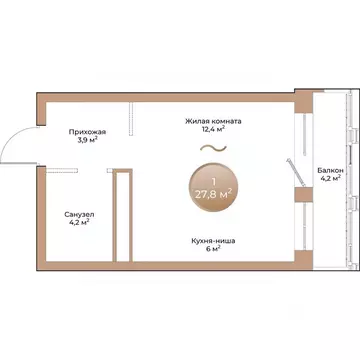1-к кв. Красноярский край, Красноярск ул. Партизана Железняка (27.8 м)