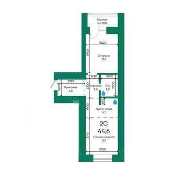 2-к кв. Алтайский край, Барнаул Просторная ул., 390к2 (44.6 м)