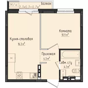 1-к кв. Удмуртия, Завьяловский район, с. Первомайский ул. Строителя ...