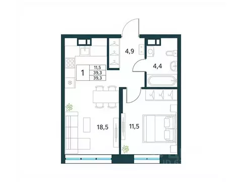 1-к кв. Забайкальский край, Чита Хороший мкр, 15 (39.3 м)