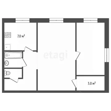 2-к кв. Ярославская область, Ярославль ул. Чкалова, 64Б (45.0 м)