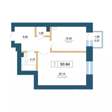 1-к кв. Красноярский край, Красноярск ул. Бограда, 103 (50.87 м)