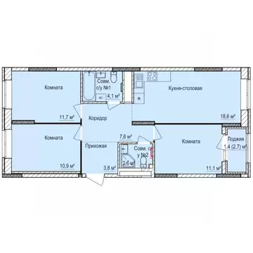 3-к кв. Удмуртия, Ижевск ул. 10 лет Октября, 75/2 (71.8 м)