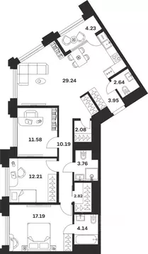 3-к кв. Тульская область, Тула ул. Болотникова, 4 (104.03 м)