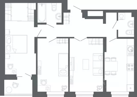 3-к кв. Свердловская область, Екатеринбург ул. Комсомольская, 67 (73.2 ...