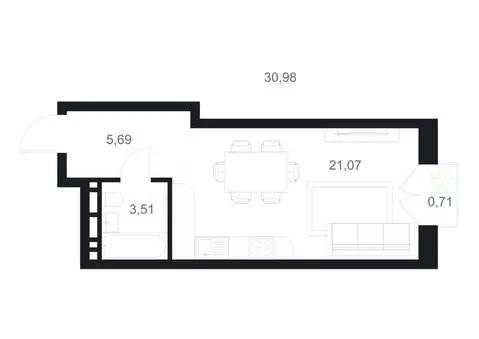 Студия Дагестан, Каспийск ул. М. Халилова, 1А (30.98 м)