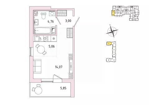 1-к кв. Ленинградская область, Гатчина Въезд мкр,  (29.82 м)