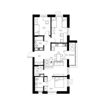 3-к кв. Калужская область, Обнинск Заовражье жилрайон, Новый город ...