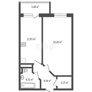 1-комнатная квартира: Ростов-на-Дону, проспект Михаила Нагибина, 14Г ...