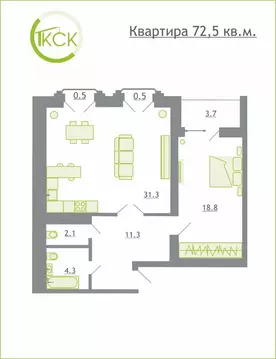 1-к кв. Смоленская область, Смоленск ул. Отрадная, 1А (73.4 м)