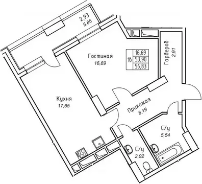 1-к кв. Саха (Якутия), Якутск 11-й кв-л,  (56.83 м)