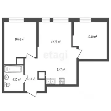 2-к кв. Тюменская область, Тюмень Харьковская ул., 74 (50.0 м)