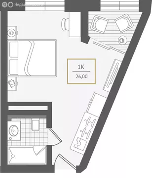 1-комнатная квартира: Адлер, улица Ленина, 280А (26.4 м)