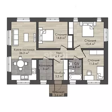 Дом в село Завьялово, Берёзовая улица (93.2 м)