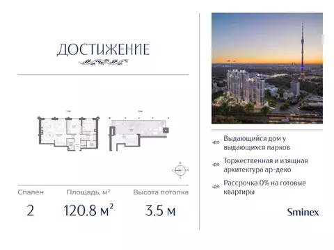 2-к кв. Москва ул. Академика Королева, 21 (121.0 м)