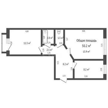 2-комнатная квартира: Бийск, Горно-Алтайская улица, 42/1 (50.8 м)
