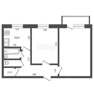 2-к кв. Оренбургская область, Оренбург Волгоградская ул., 4 (44.0 м)