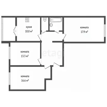 3-к кв. Воронежская область, Воронеж Крымская ул., 3/1 (75.6 м)