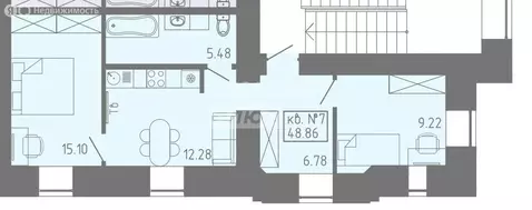 2-комнатная квартира: Иркутск, Деповский переулок, 4 (48.86 м)