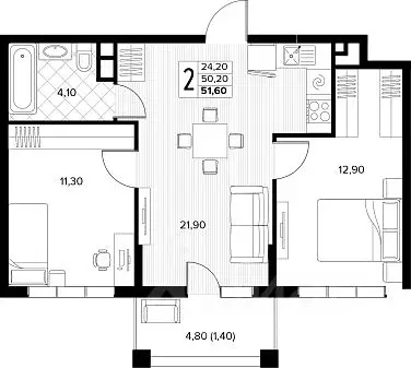 2-к кв. Краснодарский край, Анапа муниципальный округ, с. Сукко ...