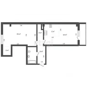 2-к кв. Пермский край, Пермь ул. Александра Турчевича, 8 (56.6 м)