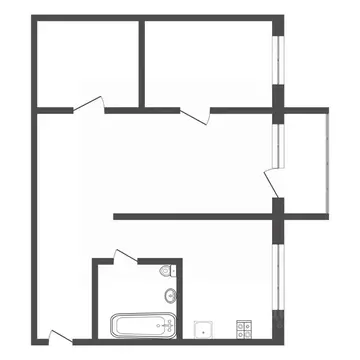 3-к кв. Тульская область, Новомосковск ул. Маяковского, 8 (44.5 м)