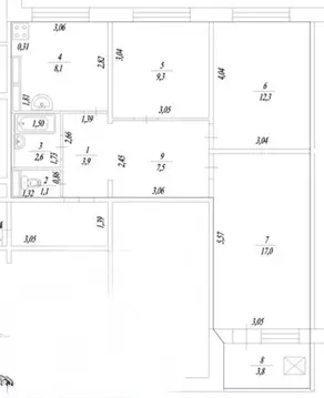 3-к кв. Башкортостан, Уфа ул. Рудольфа Нуреева, 14А (69.5 м)