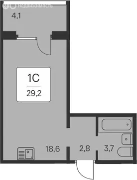 Квартира-студия: Новосибирск, квартал на Игарской (25.1 м)
