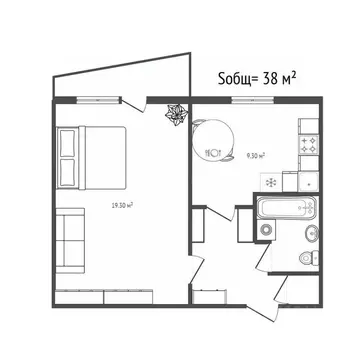 1-к кв. Новосибирская область, Бердск Лунная ул., 14 (38.0 м)