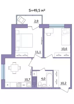 2-к кв. Карелия, Петрозаводск Перевалка-2 мкр,  (49.5 м)