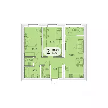 2-к кв. Брянская область, Брянский район, пос. Мичуринский, ...