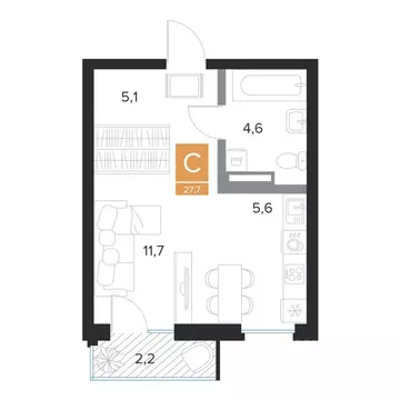 Студия Курская область, Курск Парковый квартал Чувства жилой комплекс ...