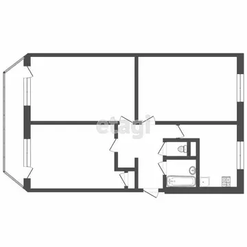 3-комнатная квартира: Яхрома, Большевистская улица, 3 (59.9 м)