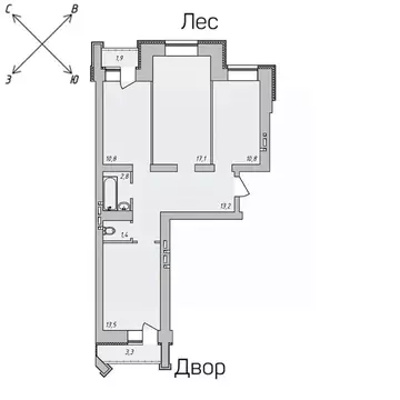 3-к кв. Томская область, Томск Нижний пер., 51 (70.54 м)