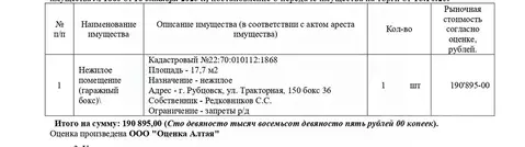 Гараж в Алтайский край, Рубцовск Тракторная ул., 150 (18 м)
