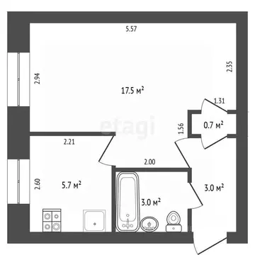 1-к кв. Башкортостан, Стерлитамак ул. Дружбы, 29 (29.9 м)