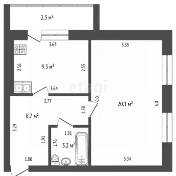 1-к кв. Мордовия, Саранск ул. Сущинского, 22А (41.3 м)