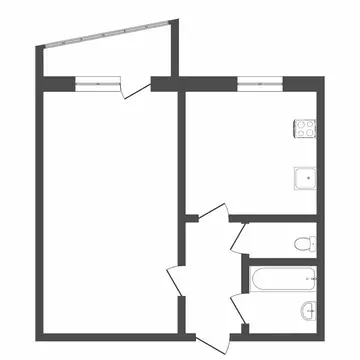 1-комнатная квартира: Тюмень, улица Домостроителей, 14 (33.3 м)
