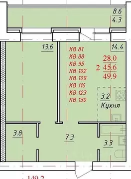2-к кв. Алтайский край, Новоалтайск Индустриальная ул., 18 (49.9 м)