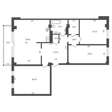 3-комнатная квартира: Тюмень, Одесская улица, 44к1 (126 м)