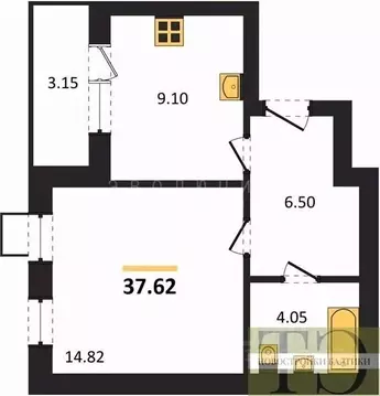 1-к кв. Калининградская область, Зеленоградский муниципальный округ, ...