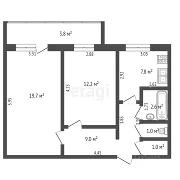 2-к кв. Марий Эл, Йошкар-Ола ул. Строителей, 36 (52.2 м)