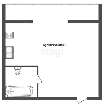 Квартира-студия: Чебаркуль, улица 9 Мая, 27 (28.2 м)