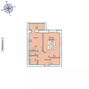 1-к кв. Орловская область, Орловский район, д. Коневка аллея Лесная, 4 ...