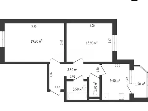 2-комнатная квартира: Балашиха, Пушкинская улица, 3 (48.8 м)
