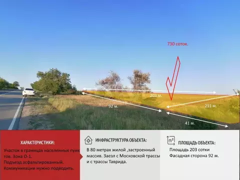 Участок в Крым, Симферопольский район, с. Урожайное  (166.0 сот.)