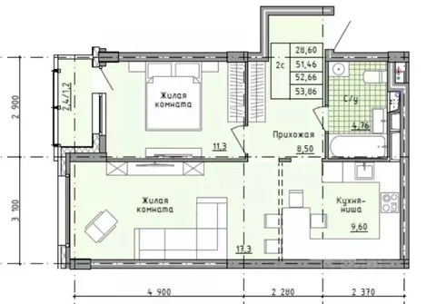 2-к кв. Московская область, Солнечногорск городской округ, Голубое пгт ...