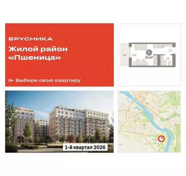 Квартира-студия: Новосибирский район, рабочий посёлок Краснообск, ...